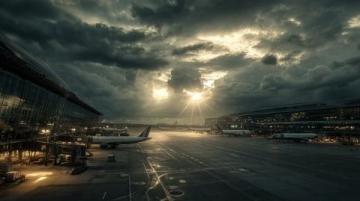 晨曦中的中川新航站樓：早晨9點航班意外延誤